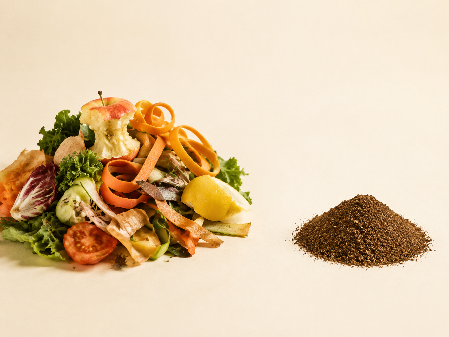 Food scraps transformed into dry compact grounds by Earthy